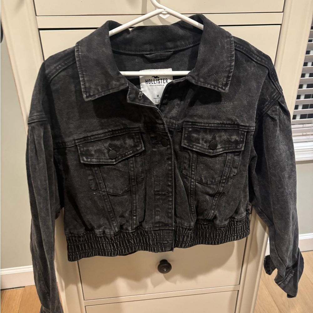 Hollister Black Cropped Jean Jacket
